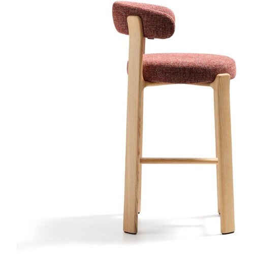 Kave Home Barska stolica od čvrste jeseni boja terakote/u svijetloj prirodnoj boji (visine sjedala 75 cm) Granite &amp;ndash; Slike