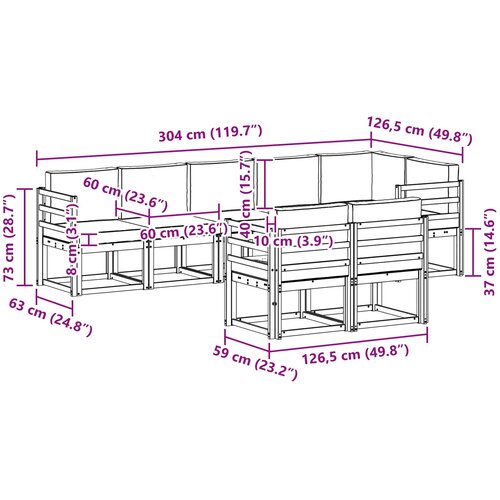  Set vanjskih sofa 8 kom. Prirodna i bež Slike