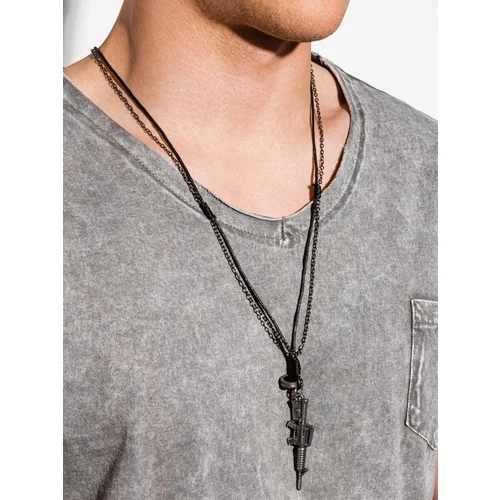 Ombre Clothing Men's necklace on the leather strap