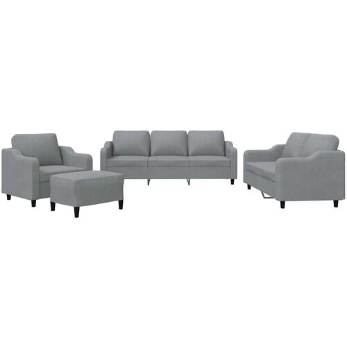 vidaXL 4-dijelni set sofa s jastucima svjetlosivi od tkanine Cijene