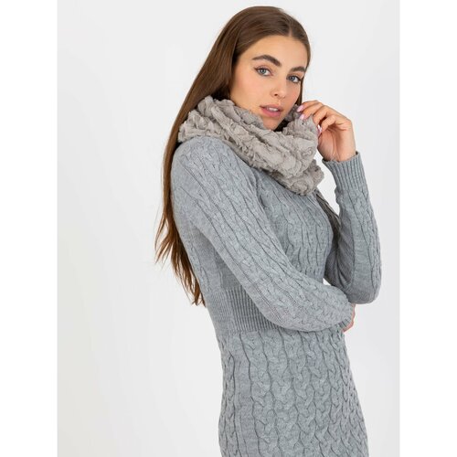 Fashion Hunters Gray faux fur winter scarf Cene