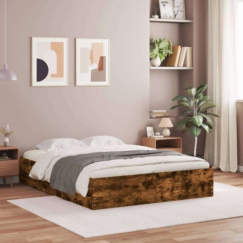  Okvir kreveta s ladicama boja hrasta 150x200 cm drveni Cijene