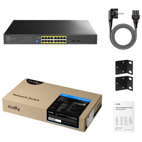 Cudy GS1020PS2 network switch Gigabit Ethernet (10 /100 /1000) Power over Ethernet (PoE) Black Cene