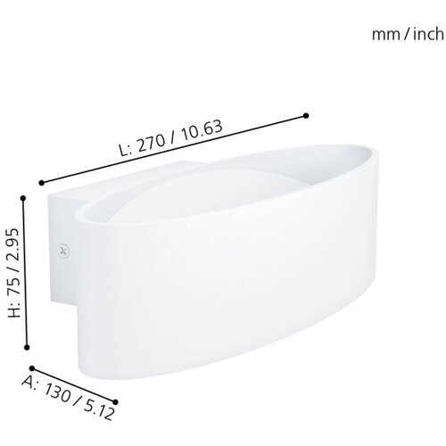 Eglo Maccacari zidna/1, led, 10w, 1100lm, bela Slike