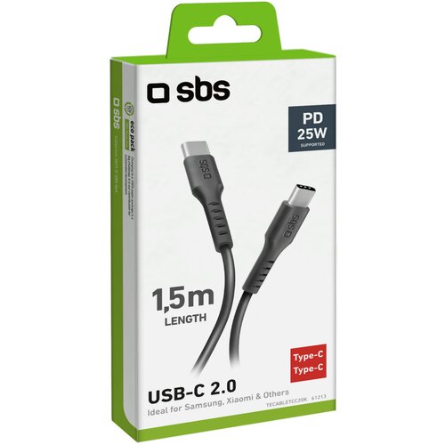 Sbs USB-C- auf USB-C-Kabel 1.5m scharz Slike