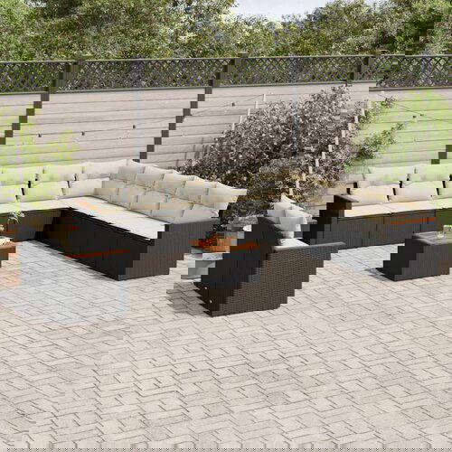 vidaXL 12-dijelni set vrtnih sofa od poliratana s jastucima crni Cijene