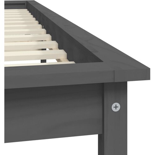  Okvir za krevet od masivne borovine sivi 200 x 200 cm Slike