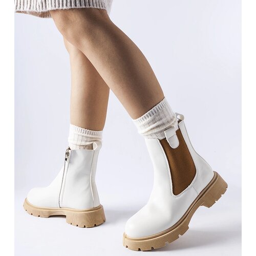 Gemre White ankle boots on beige sole Giacinta Cijene
