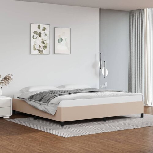  Okvir za krevet bez madraca boja cappuccina 200x200 cm od umjetne kože Slike