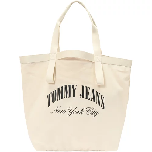 Tommy Jeans Nakupovalna torba slonovina / črna
