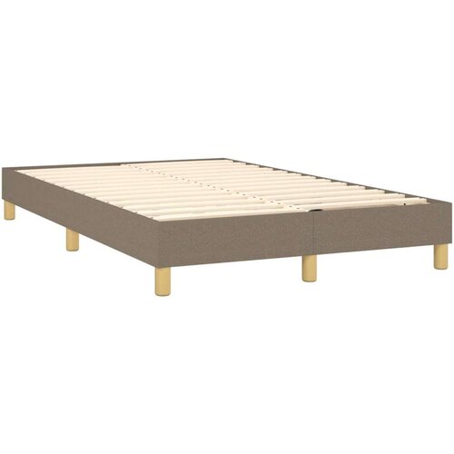  Krevet box spring s madracem LED smeđesivi 120 x 200 cm tkanina Slike