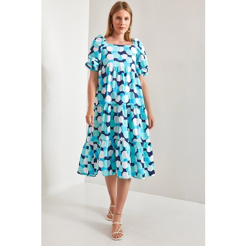 Bianco Lucci Women&amp;#039;s Square Neck Patterned Dress Slike