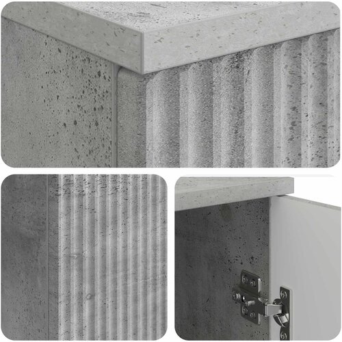  Stol Betonska siva 142,5 x 50 x 75 cm Konstruirano drvo Slike