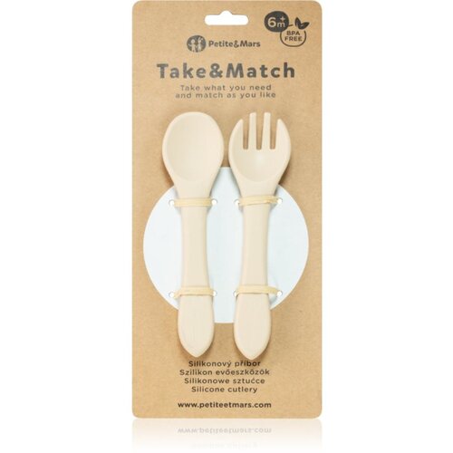 Petite & Mars Take&Match Silicone Cutlery pribor Desert Sand 6 m+ 2 kos Cene