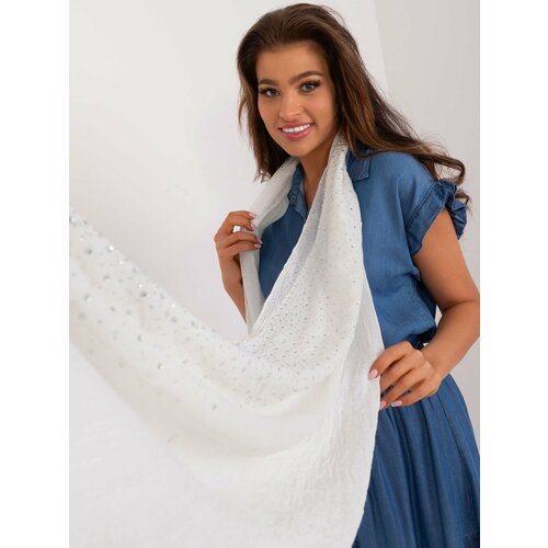 Fashion Hunters White scarf with rhinestones Slike