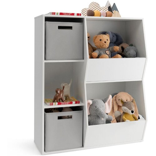 Costway Lesena knjižna omara Organizator s predali 77 x 33 x 93,5 cm, (5000007223) Cene