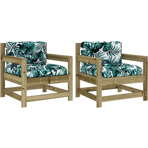 Maison Chic Vrtni stoli - Stol za vrt z blazino 2 kosa impregnirana borovina JS2547, (21876294) Slike
