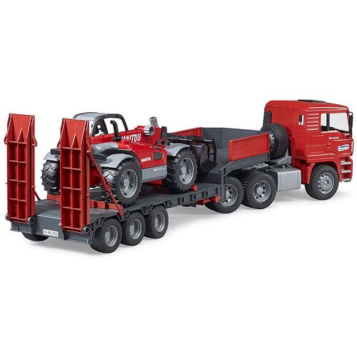 Bruder kamion MAN TGA sa niskom prikolicom i Manitou telehendlerom 027742 Slike