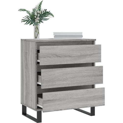  Komoda sivog hrasta sonome 60x35x70 cm od konstruiranog drva Slike