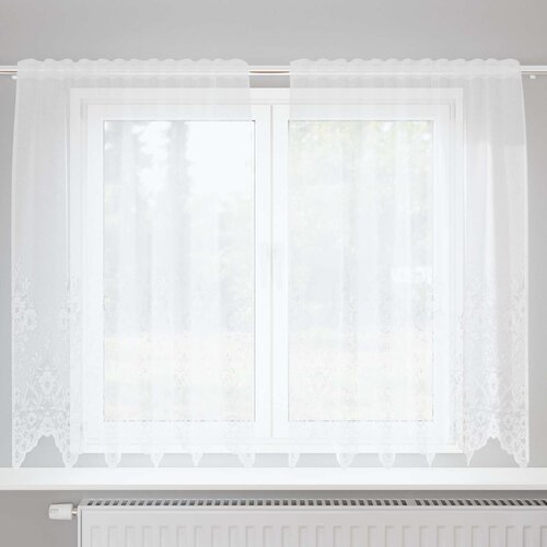  Čipkasta zavjesa sa zavjesama Bijelo 150 x 160 cm Poliester Cene