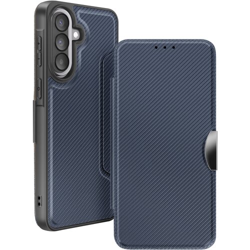 AVIZAR Folio etui za Galaxy A57 s karbonskim videzom in držalom za kartice, Nočno modra, (5000274209) Cene