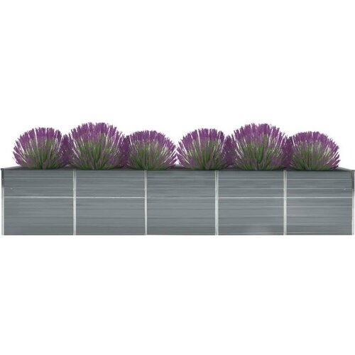  Visoka greda pocinkano jeklo 400x80x45 cm siva Slike