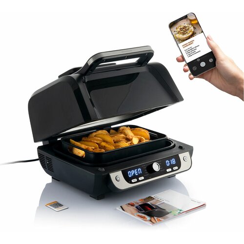  Friteza na Zrak s Ro&amp;scaron;tiljem, Priborom i Kuharicom InnovaGoods Fryinn 12-in-1 6000 Crna Čelik 3400 W 6 L Slike