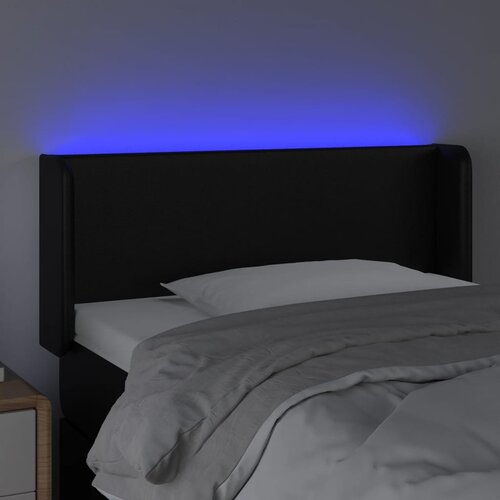  LED uzglavlje crno 93x16x78/88 cm od umjetne kože Slike