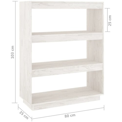  za knjige / pregrada bijeli 80x35x103 cm od borovine Slike