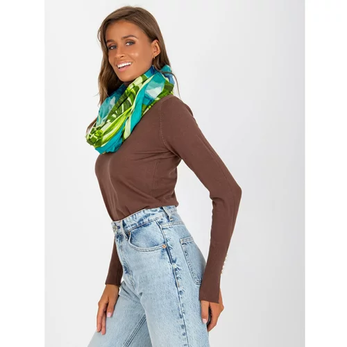 Fashion Hunters Turquoise patterned cotton scarf