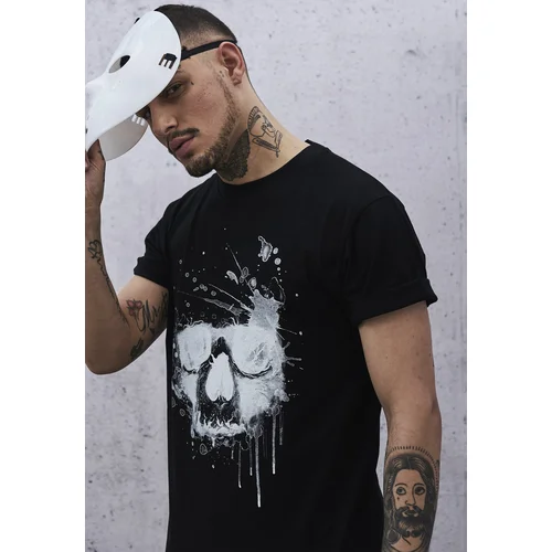 MT Men Water Color Skull Tee Black