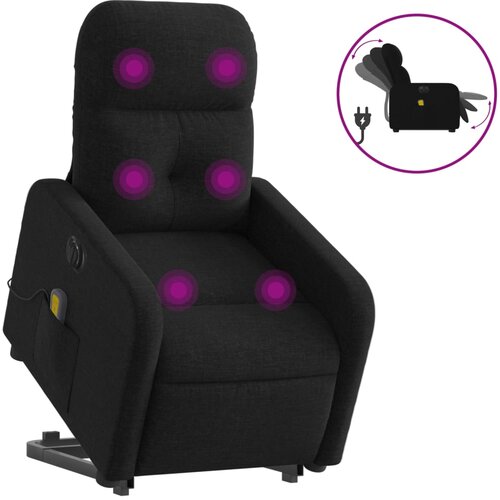 Maison Chic Električni masažni naslanjač - Relax naslanjač s funkcijo vstajanja črn, (22062230) Cene