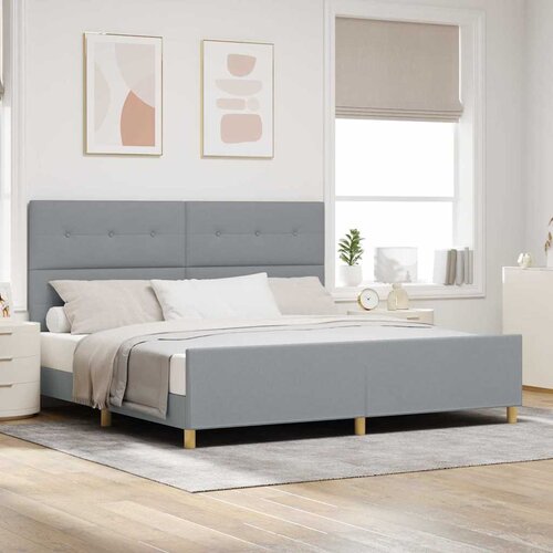  Krevetna konstrukcija Svjetlosiva 200 x 200 cm tkanina Cijene