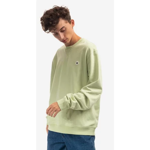 Wood Wood Bombažen pulover Tye Double A moški, zelena barva