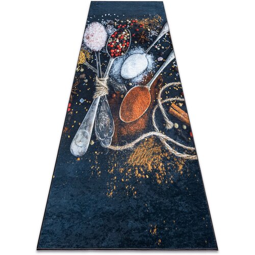 RugsX Preproge ANDRE 9002 pralna preproga Žlice, začimbe kuhinj 80x200 cm Modra Cene