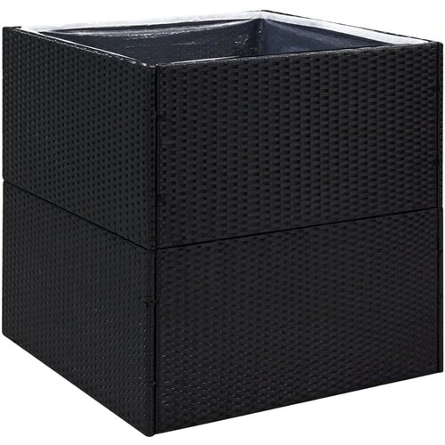 Maison Chic Vrtno cvetlično korito - Cvetlični Lonec črno 80x80x80 cm poli ratan, (21788889) Cene