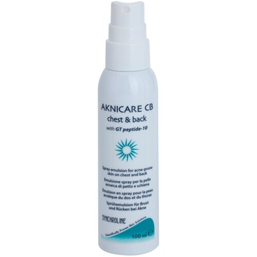 Synchroline Aknicare CB emulzija v pr&amp;scaron;ilu za zmanj&amp;scaron;evanje aken na prsih in hrbtu 100 ml Slike