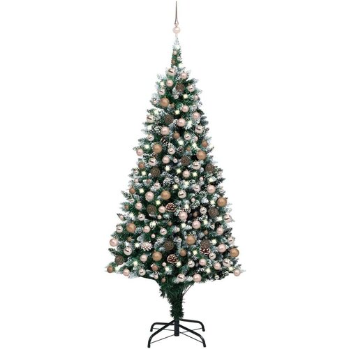  Umjetno božićno drvce LED s kuglicama i šiškama 210 cm Cene