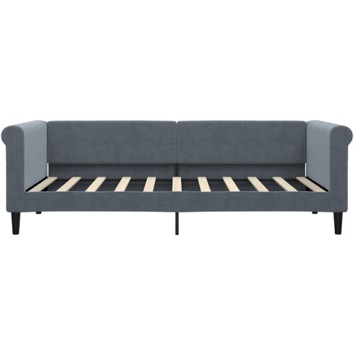  Dnevni krevet s pomoćnim ležajem bez madraca tamno siva 90x190 cm Slike