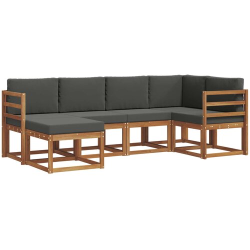  Set vanjskih sofa 6 kom. Prirodna i antracit Smeđa 245 x 126,5 x 73 cm Slike