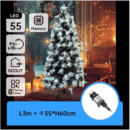 Aigostar LED spolja&scaron;nja božićna jelka 55xLED/3,6W/230V/8 funkcija 60cm IP44 hladno bela Cene