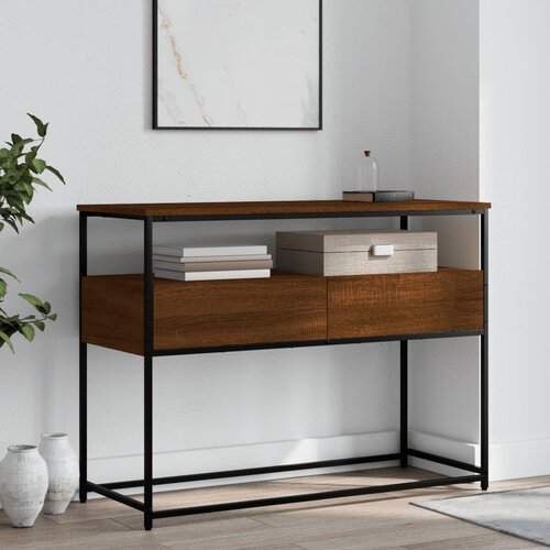 VidaXL Konzolni stol boja smeđeg hrasta 100x40x75 cm konstruirano drvo Slike