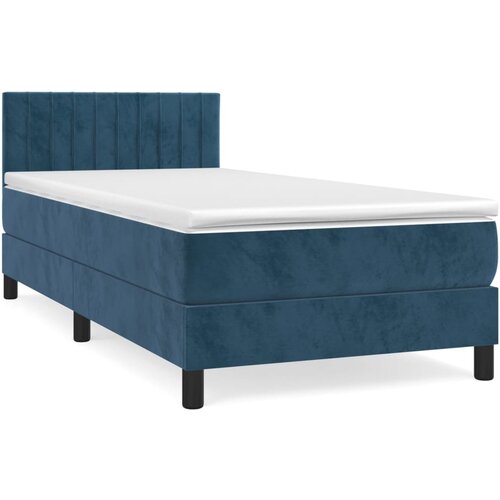 Maison Chic Box spring postelja - Vzmetna postelja z vzmetnico temno moder 90x190 cm žamet SL18292, (21892682) Slike