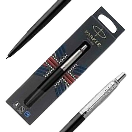 No Statovac Kemijska olovka Parker Jotter Steel GT, Crna Slike