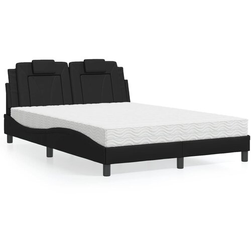 vidaXL Krevet s madracem crni 120 x 200 cm od umjetne kože Cijene