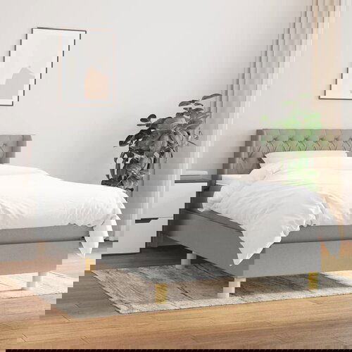 The Living Store Box spring postelja z vzmetnico svetlo siva 90x200 cm blago - Box Spring Postelja, (21521010) Slike