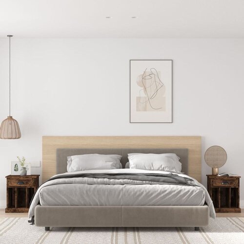  Noćni ormarići 2 kom boja dimljenog hrasta 43x36x50 cm Cijene