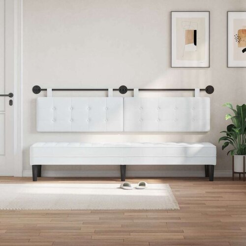  Držeće uzglavlje Zidne Bijeli 210 x 55 x 5 cm tkanina - Bijeli 200 cm bez LED Slike