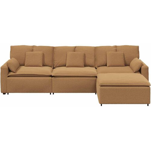  Modularna sofa s tabureom i jastucima bež boje Slike