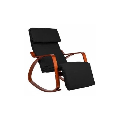 ModernHome TXRC-03 Oreh &amp;ndash; Stol za ljuljanje s nastavljivim osloncem za noge, leseni okvir, nosilnost 120 kg Slike